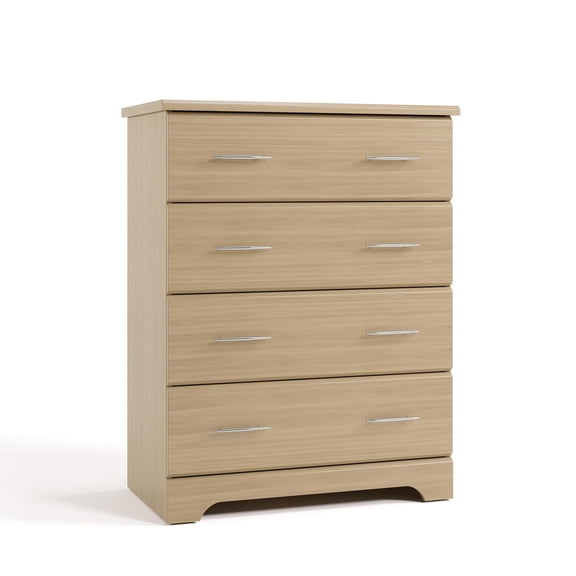 Brookside 4 Drawer Dresser (Driftwood) GREENGUARD Gold Certified, Nursery Dresser for Kids Bedroom, Chest of Drawers