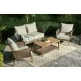 thumbnail image 1 of AE Outdoor Brookside 4-Piece Wicker Steel Outdoor Conversation Set w/ Gray Cushions Patio Furniture, 1 of 8