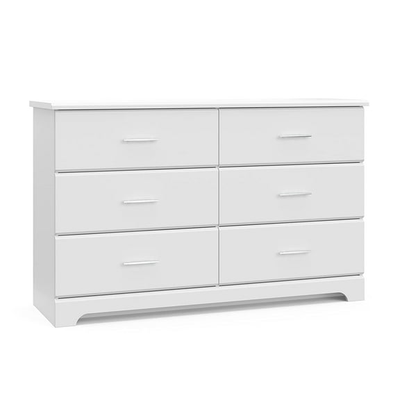Brookside 6-Drawer Dresser (White) GREENGUARD Gold Certified, White Dresser for Bedroom, Kids & Nursery Storage Chest, Safety Interlocking Drawers, Pre-Installed Tracks, Kids Chest
