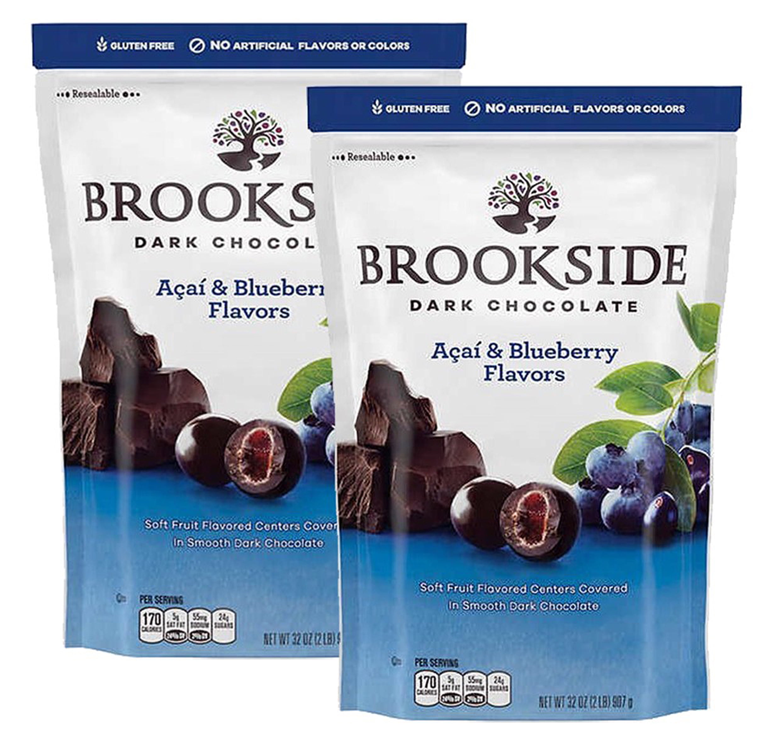 Brookside Acai Blueberry Flavors Dark Chocolate 2 lbs. Pack of