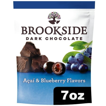 Brookside Dark Chocolate Acai and Blueberry Flavored, 7 Oz Bag (Pack of 2).
