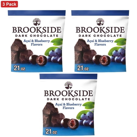 Brookside Dark Chocolate, Acai and Blueberry Flavored Snacking Chocolate Candy - 21oz
