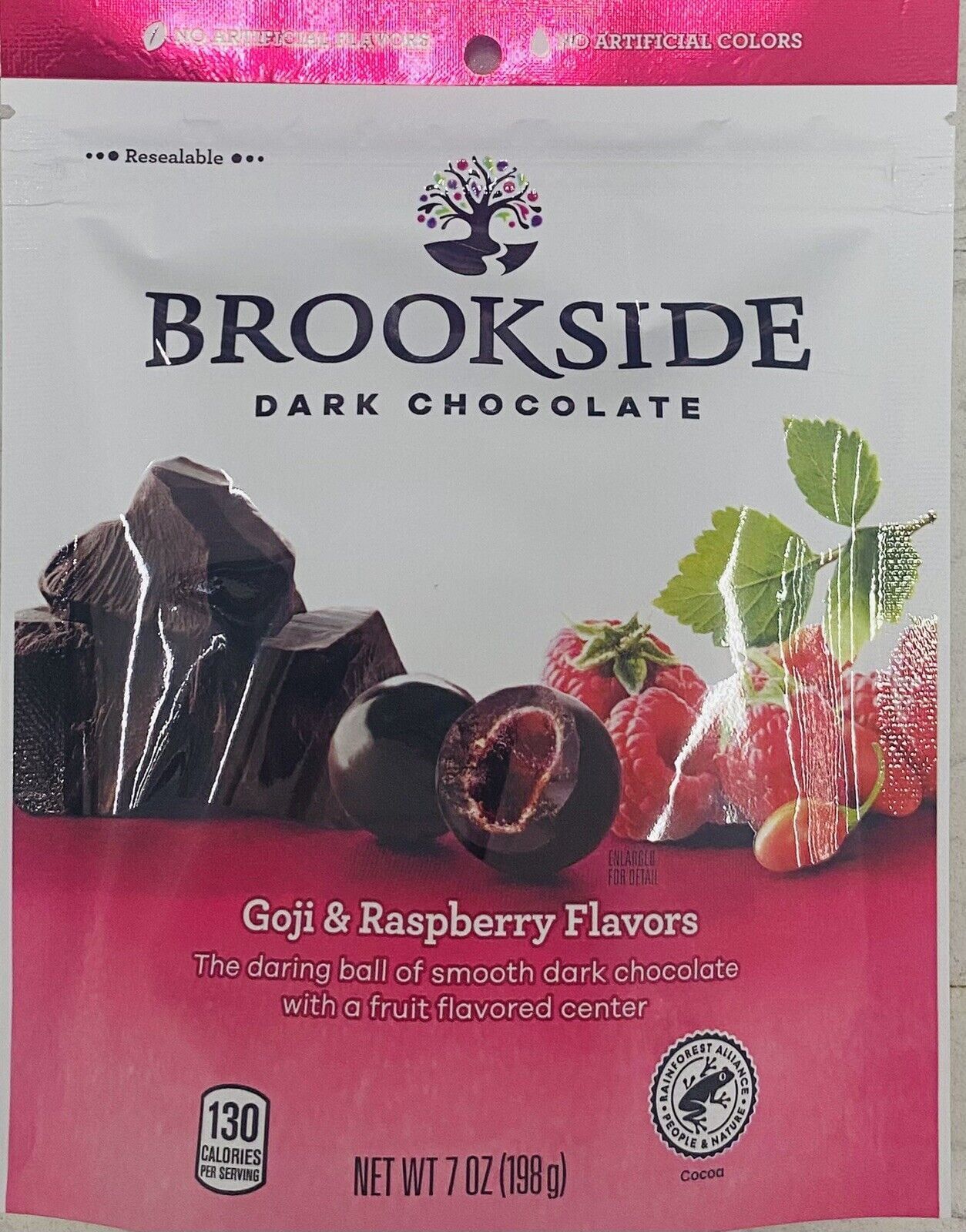 Brookside Dark Chocolate GOJI & RASPBERRY FLAVORS 7 Oz Bag