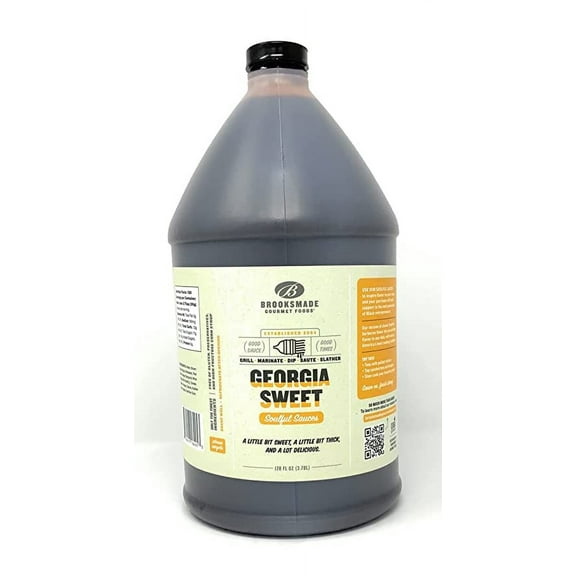 Brooksmade Gourmet Foods Soulful Sauces, Georgia Sweet BBQ Sauce & Marinade, Gluten Free, No High Fructose Corn Syrup 128 oz