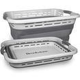 thumbnail image 1 of Brookstone Collapsible Laundry Basket, Space Saving & Foldable, Gray, 1 of 5