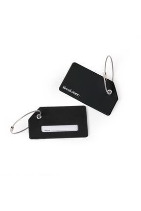 2 Piece Silicone Luggage Tag Set, Adult, Rectangle, Black