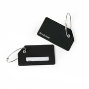 Brookstone 2 Piece Silicone Luggage Tag Set, Adult, Rectangle, Black