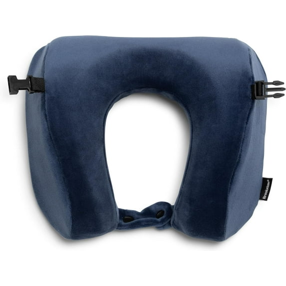 Brookstone 2-in-1 Memory Foam Travel Pillow - Cozy U-Shaped Soft Neck Support Pillow for Traveling