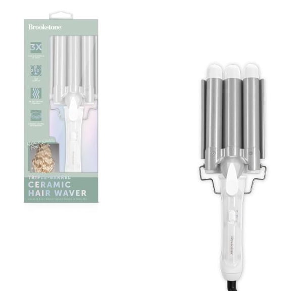 Brookstone 3 Barrel Hair Waver, 1" Ceramic Styling Iron