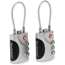 Brookstone Cable Lock - 2 Pack TSA-Approved 3-Digit Keyless Luggage Travel Lock