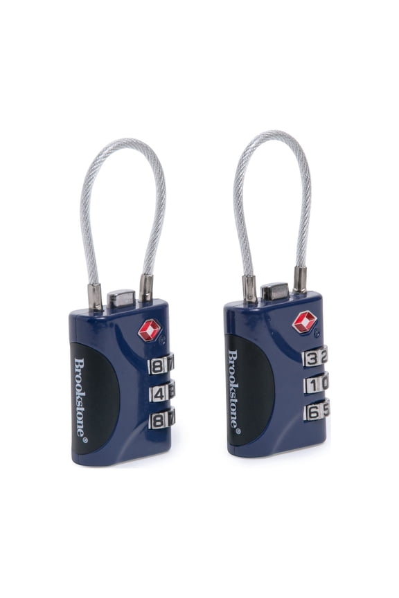 Cable Lock TSA-Approved Keyless Luggage Lock with 3-Digit Combination 2 Pack