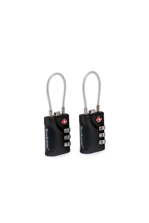 Cable Lock TSA-Approved Keyless Luggage Lock with 3-Digit Combination 2 Pack