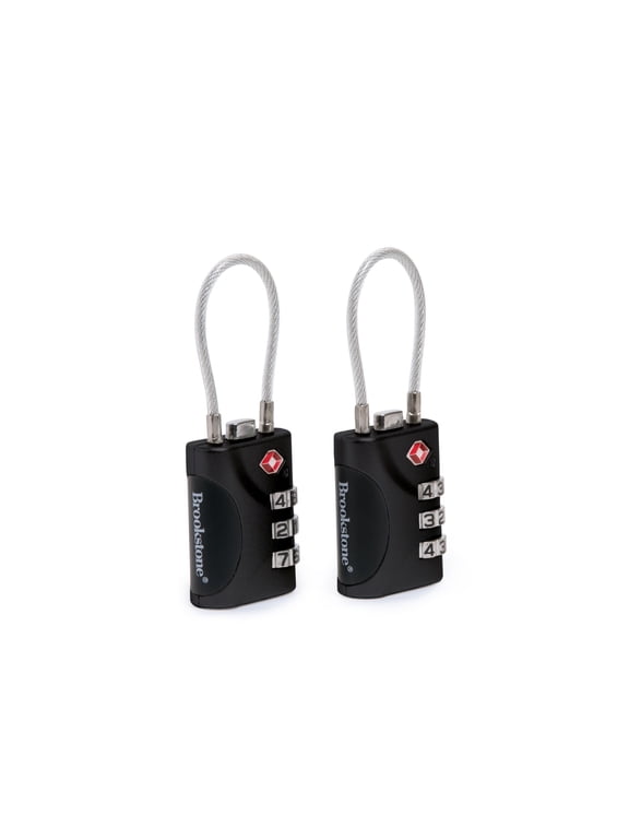 Cable Lock TSA-Approved Keyless Luggage Lock with 3-Digit Combination 2 Pack
