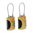 thumbnail image 1 of Brookstone Cable Lock TSA-Approved Keyless Luggage Lock with 3-Digit Combination 2 Pack, 1 of 7