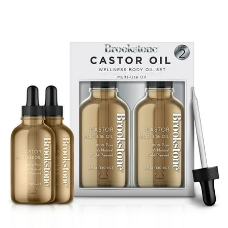 Brookstone Castor Oil Body Oil Set Multi-Use Castor Body Oil 2 Pack 4 fl oz Total 8 fl oz