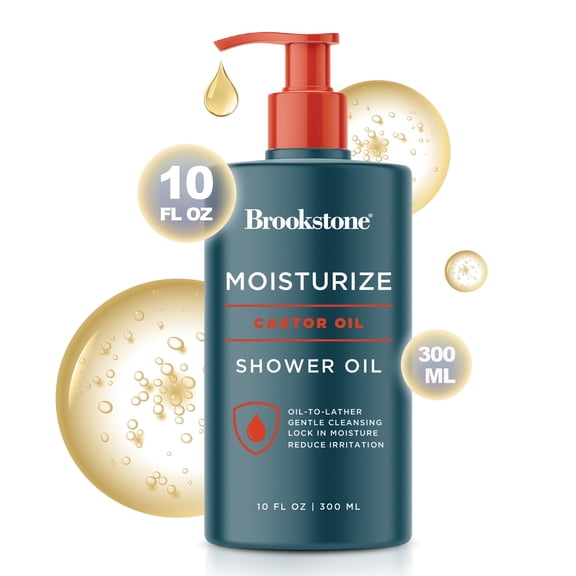 Brookstone Castor Oil Shower Oil Moisturizing Body Oil 10 fl oz