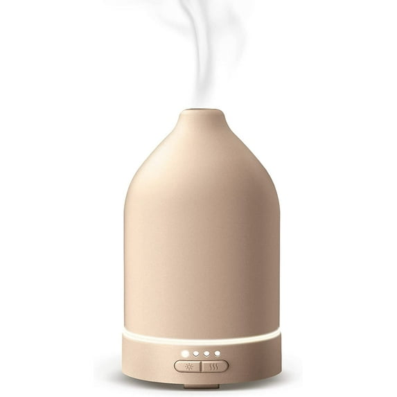 Brookstone Ceramic Diffuser Essential Oil Diffuser 60ml Tank Beige