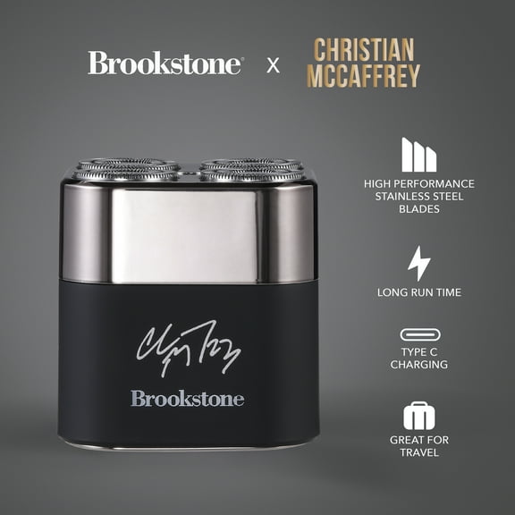 Brookstone Christian McCaffrey Special Edition, 4 Head Cordless Rechargeable Men's Rotary Electric Shaver