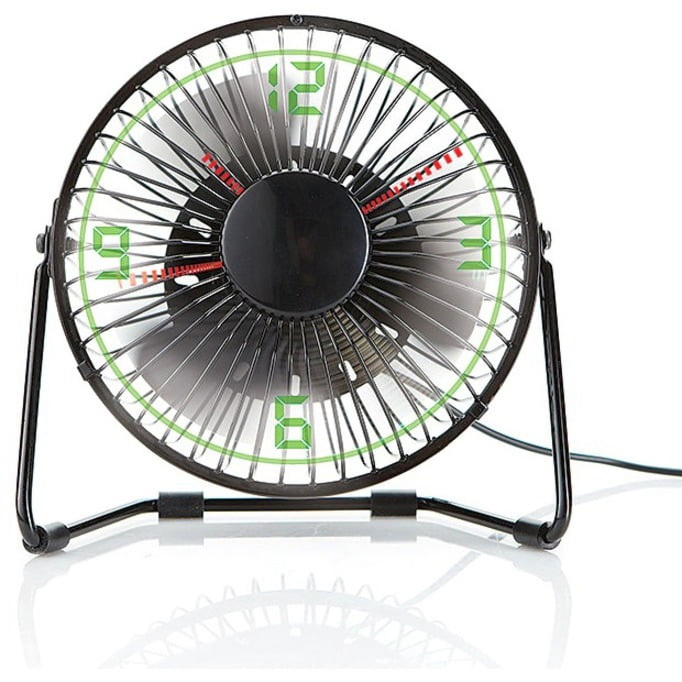 Brookstone Clock Fan with Floating LED Time Display