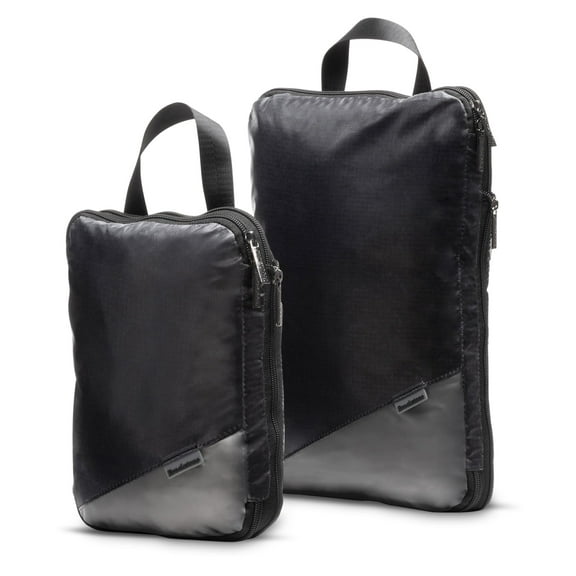 Brookstone Compression Packing Cube Set - 2 Piece Small and Medium Carry On Luggage Travel Organizer