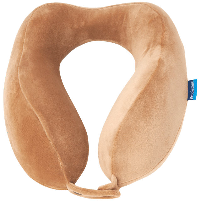 Brookstone Contoured Memory Foam Head and Neck Travel Pillow Ergonomic and Lightweight