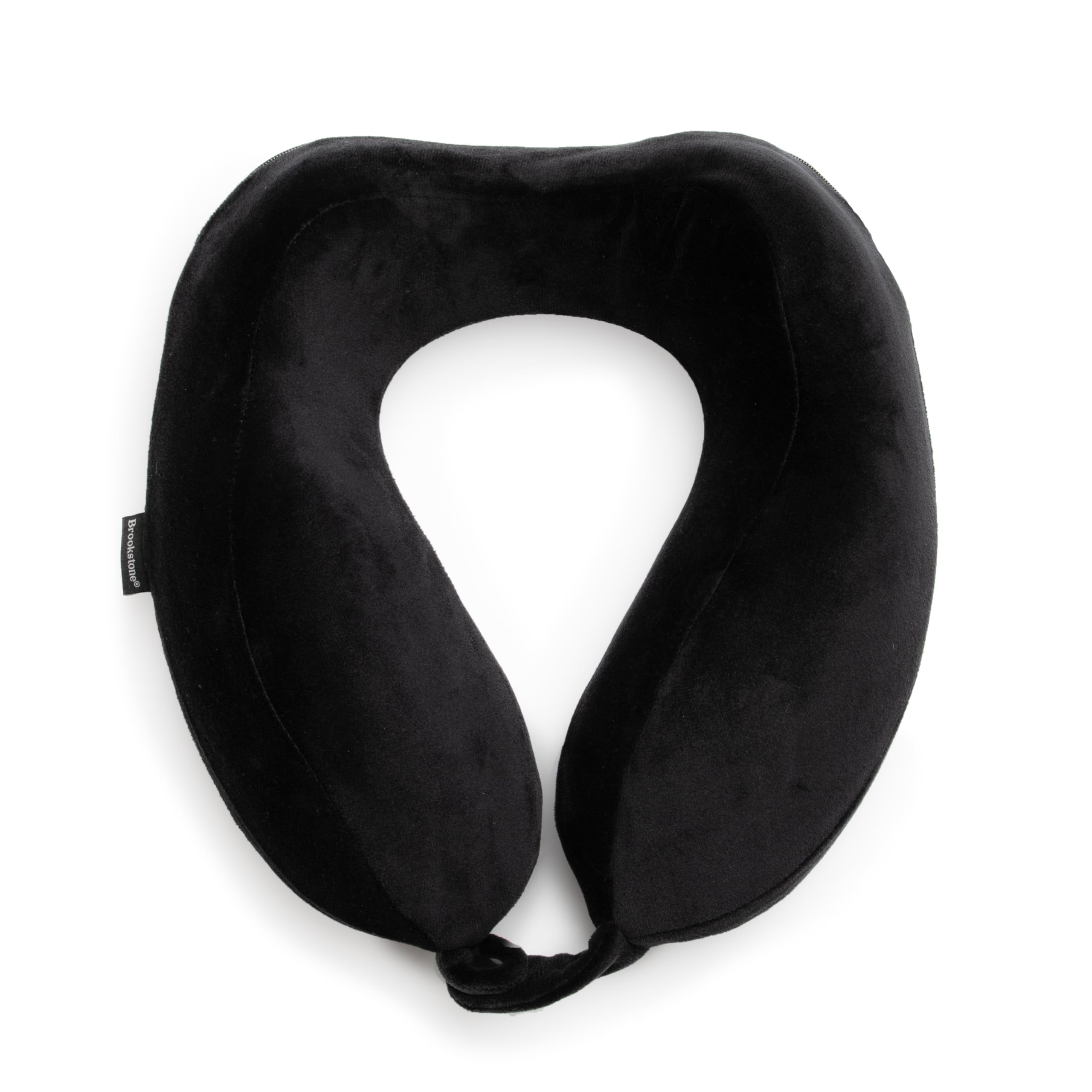 Brookstone 2 in 1 Memory Foam Head, Neck, and Lumbar Travel Pillow (Black)