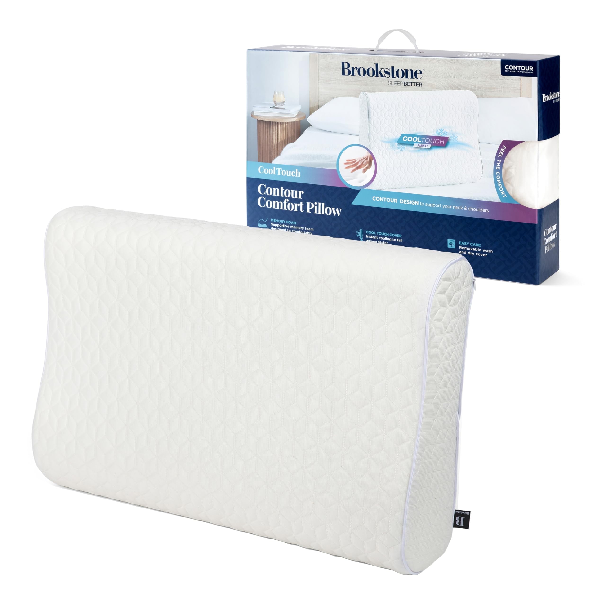Brookstone Cool Touch Contour Comfort Pillow for Side Sleepers