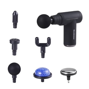 Brookstone Cordless Hot and Cold Percussion Deep Tissue Massage Gun with 6 Intensity Levels for Muscle Relief