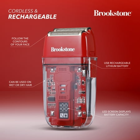 Brookstone Cordless Rechargeable Men's Electric Foil Trimmer,