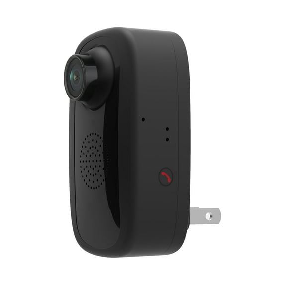 Brookstone Cordless Security/Surveillance WIFI Camera with a Plug on the back and Adjustable Angled Lens that Plugs Directly into the Electrical Wall Socket and is Accessible from Anywhere with App