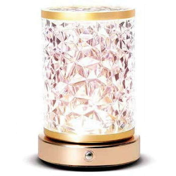 Brookstone Crystal Cut Ambient Lamp with Warm LED Glow, USB Powered Convenience, and Elegant Lighting Design
