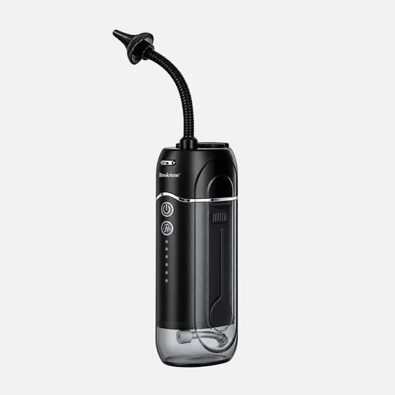 BROOKSTONE Water Power Ear Cleaner, Multiple Wash Modes, 160 mL Water Tank, Reusable Silicone Tips, Foldable Nozzle, 1 Count