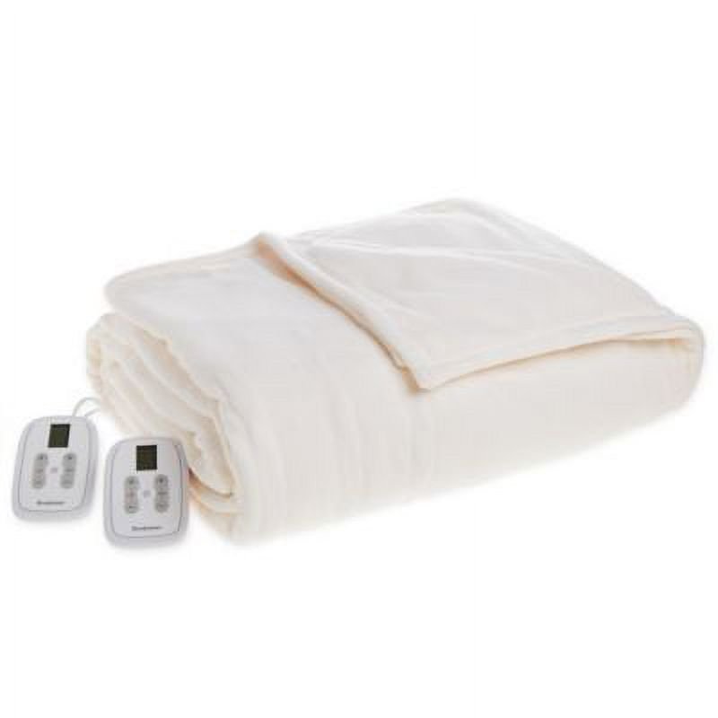 Brookstone Fleece Heated Queen Blanket Queen 84x90 in ivory - Walmart.com