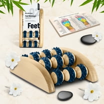 Brookstone Foot Roller Massager for Plantar Fasciitis Relief Wooden Massage Foot Roller