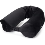 Brookstone Adjustable Memory Foam Travel Neck Pillow for Neck and Lumbar Support, Black