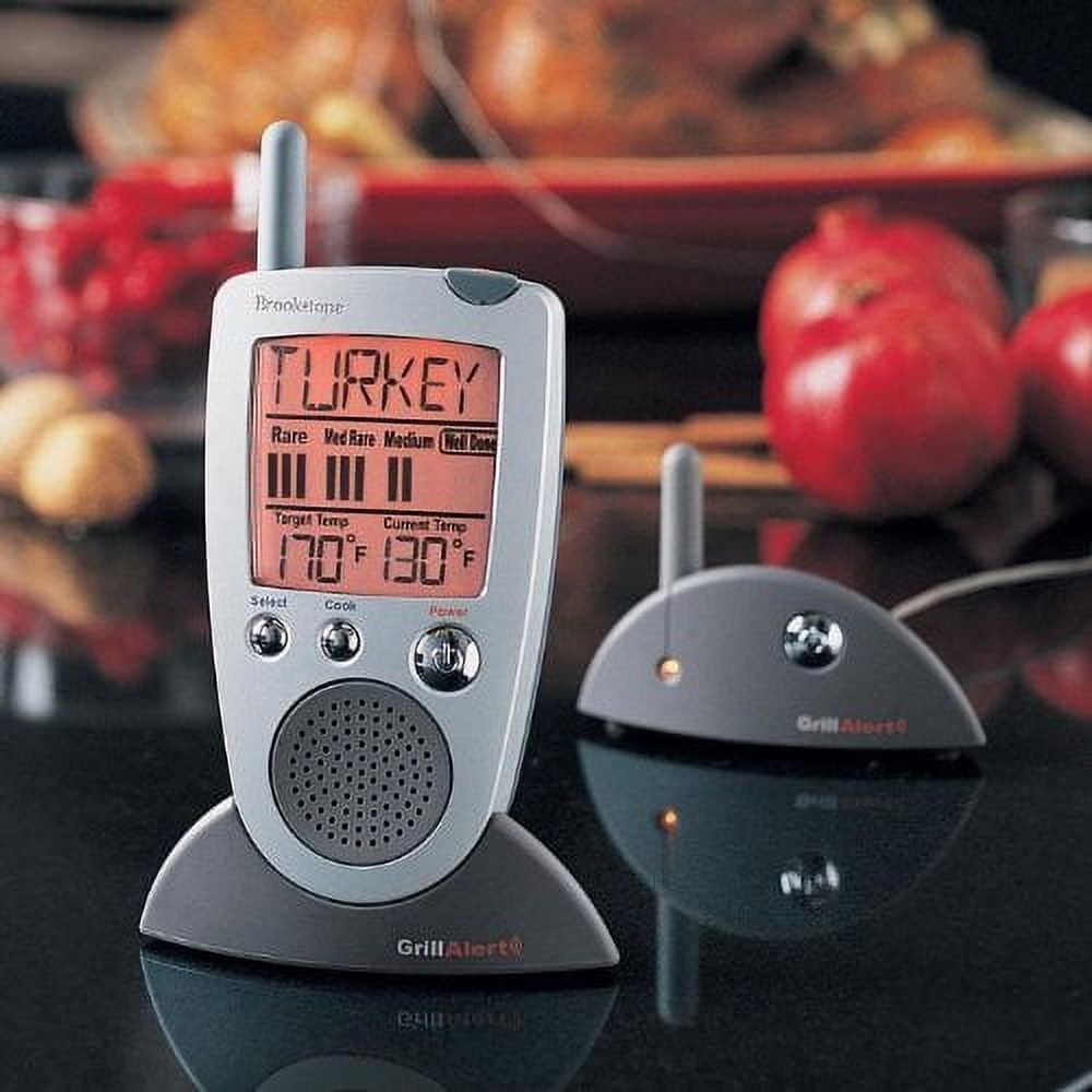 Brookstone Digital Meat Thermometer Fork Works AA Batteries Needed