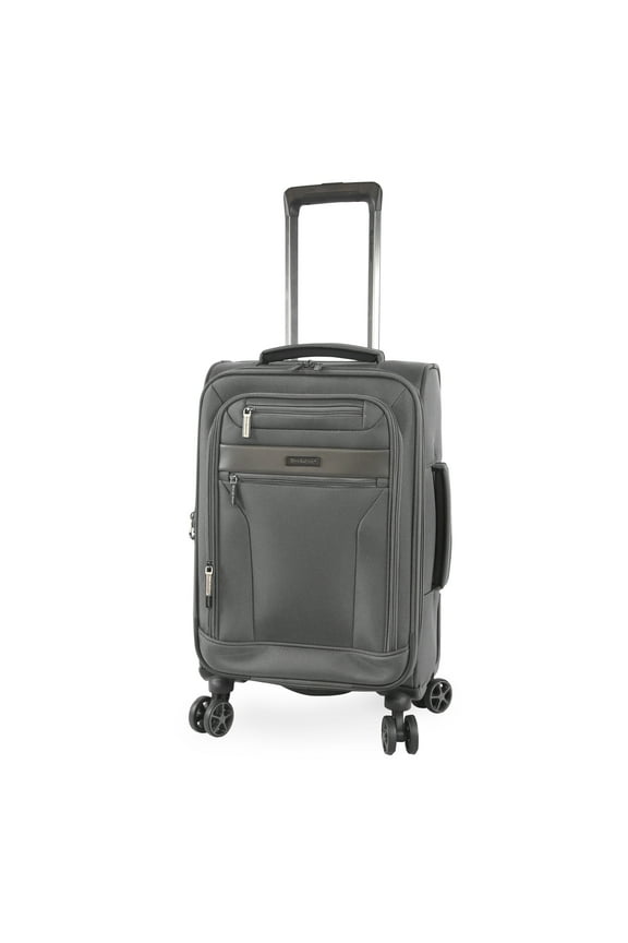 Harbour 22" Softside Carry-on Expandable Spinner Luggage with Removable Toiletry Pouch, Dark Charcoal