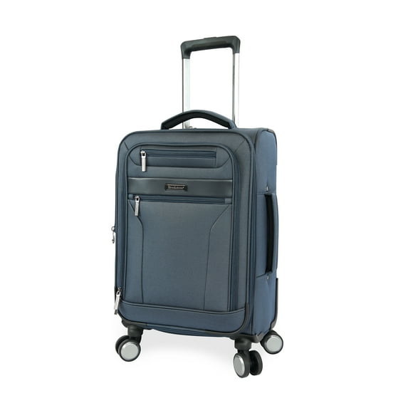 Brookstone Harbour 22" Softside Carry-On Expandable Spinner Luggage with Removable Toiletry Pouch, Navy