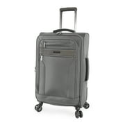 Brookstone Harbour 26" Softside Medium Checked Expandable Spinner Luggage with Removable Toiletry Pouch, Dark Charcoal