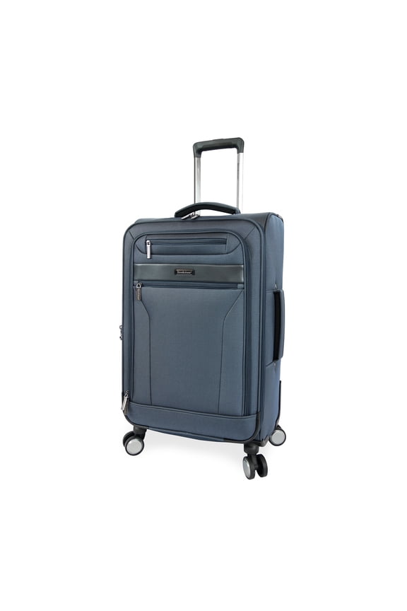 Harbour 26" Softside Medium Checked Expandable Spinner Luggage with Removable Toiletry Pouch, Navy