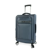 Brookstone Harbour 26" Softside Medium Checked Expandable Spinner Luggage with Removable Toiletry Pouch, Navy