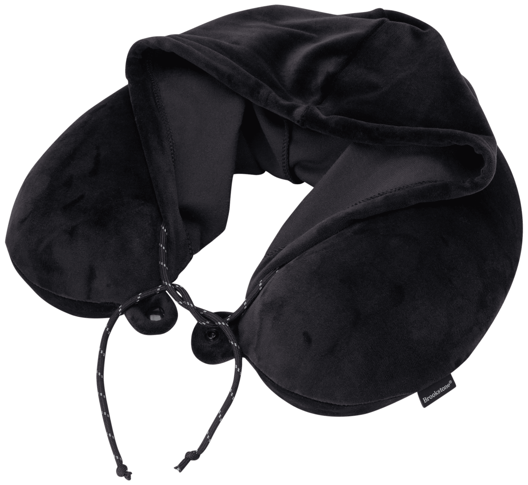 Brookstone Hooded Memory Foam Neck Pillow with High Density Memory Foam