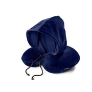 Brookstone Hooded Memory Foam Neck Travel Pillow with Light-Blocking Fabric and Drawstring