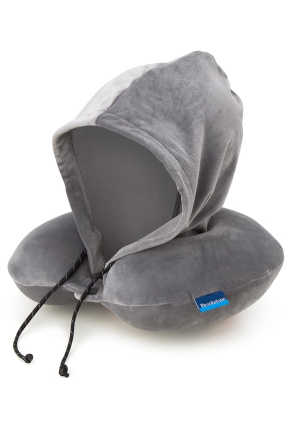 Hooded Neck Pillow Memory Foam Neck Support Sleep Travel Pillow with Adjustable Hood