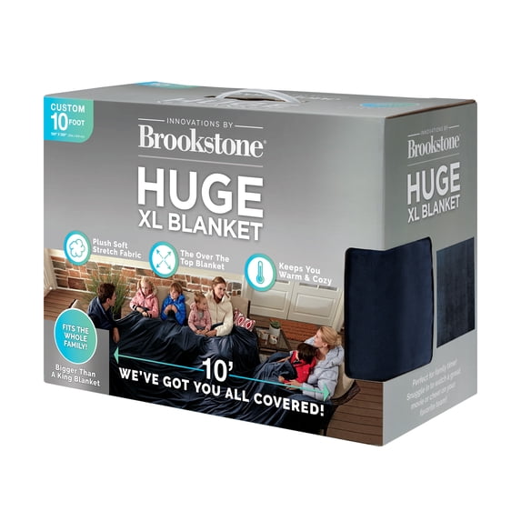 Brookstone Huge Extra-Large Super Soft Throw Blanket, Blue
