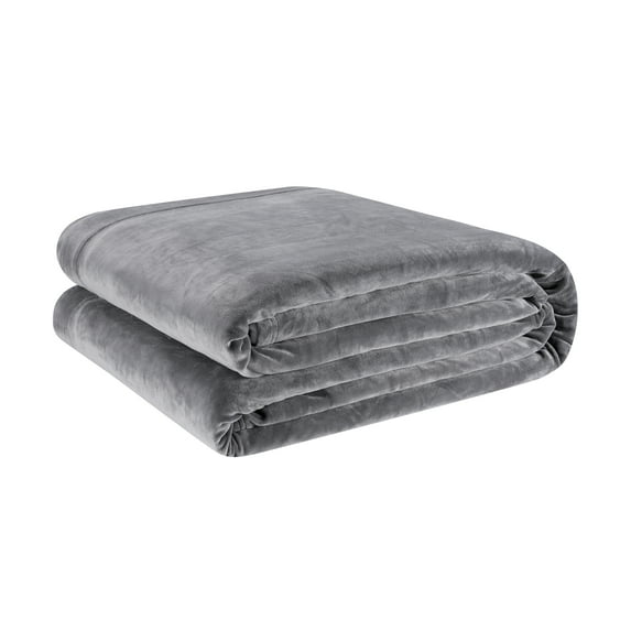 Brookstone Huge XL Plush Gray Bed Blanket, Soft
