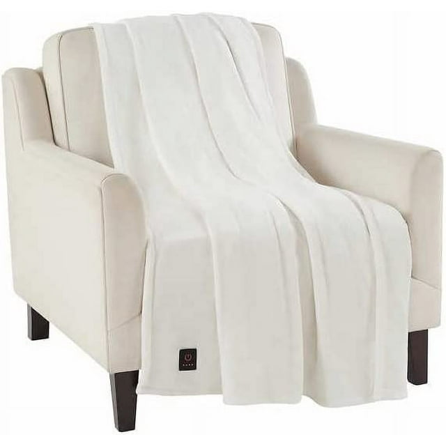 Brookstone I Ultra Soft Plush Electric Heated Throw I 4Heat Settings