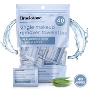 Brookstone Makeup Remover Wipes Single Individually Wrapped Cleanse Remove Makeup 40 Count Makeup Wipes