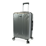 Brookstone Keane 25" Hardside Medium Checked Expandable Spinner Luggage for Travel, Charcoal