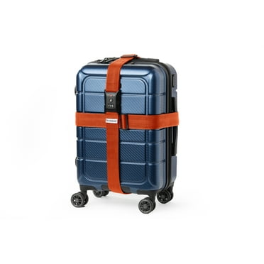 Brookstone Luggage Strap - 2-in-1 Cross Luggage Suitcase Belt with Buckle and TSA-Approved Keyless 3-Digit Combination Lock